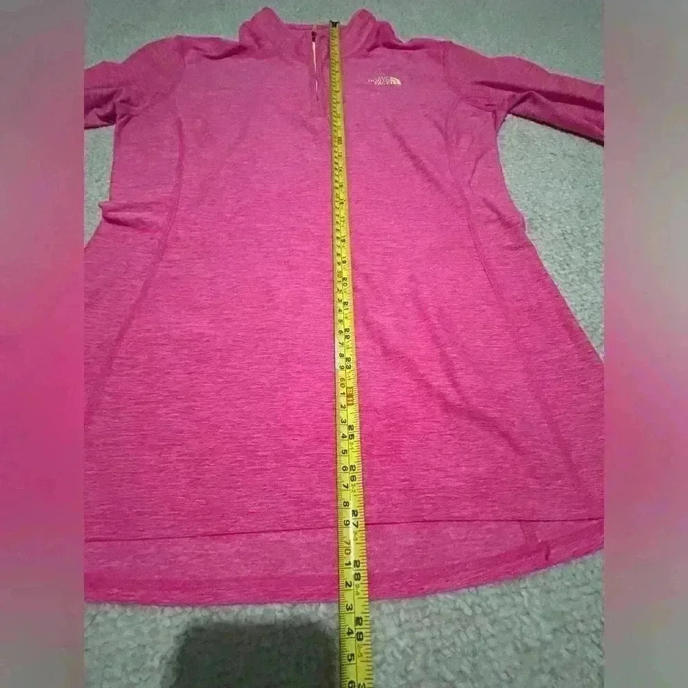 The North Face Quarter Zip Women’s Medium Pink/neon yellow 1/4 Zip long sleeve - Picture 11 of 12